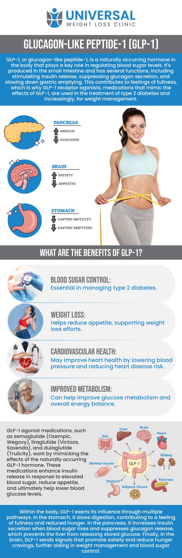 At Universal Weight Loss Clinic in Bakersfield, CA, our team provides personalized guidance throughout the GLP-1 treatment process. Each plan is developed after reviewing individual health needs, weight management goals, and relevant medical history. Our team also monitors progress, discusses lifestyle habits, and adjusts the treatment approach when appropriate to support safe, sustainable results. Clients receive clear information about what to expect during treatment, including follow-up visits and progress evaluations. Ongoing medical support helps ensure that each weight loss plan remains aligned with the client’s changing needs and long-term wellness goals. For more information, contact us today or book an appointment. We are conveniently located at 2123 Niles St, Bakersfield, CA 93305.